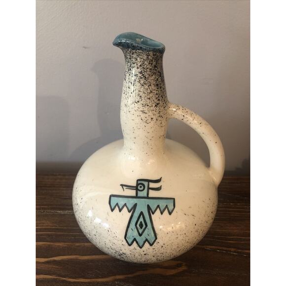 Loma of Arizona "Thunderbird" Carafe Cruet Water Pitcher Vessel Vintage - Picture 2 of 5
